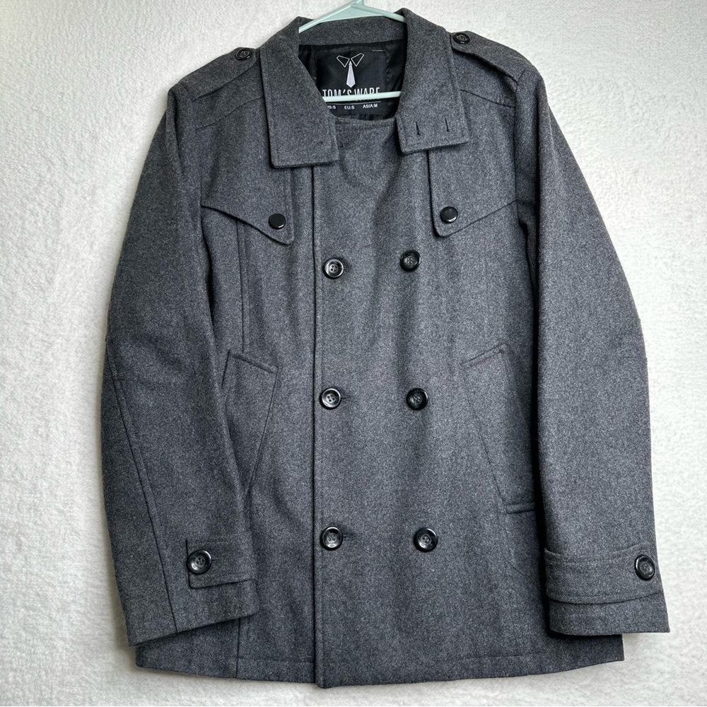 Tom’s Ware Wool Blend Double Breasted Pea Coat